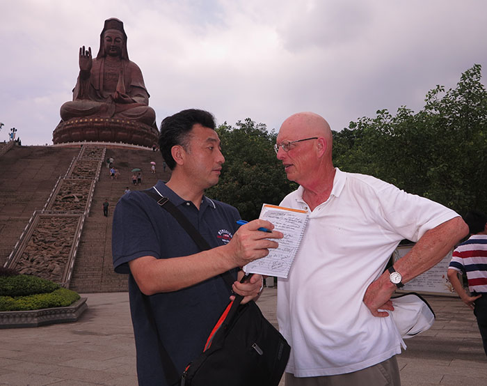 Buddha, Li and Jock in Guangdong. (Prof Chen Kai photo)